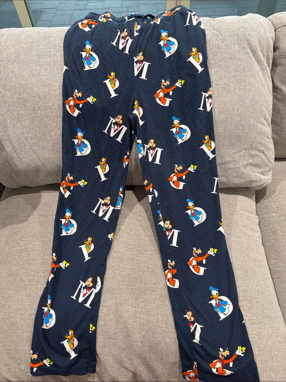 Disney Navy Lounge Pants with Mickey, Donald & Goofy Print